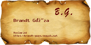 Brandt Géza névjegykártya