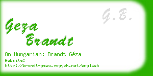 geza brandt business card