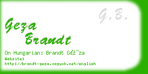 geza brandt business card